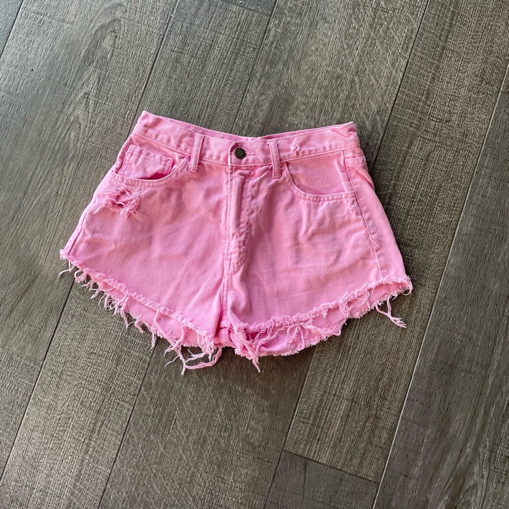 Brandy Melville / John Galt pink denim shorts